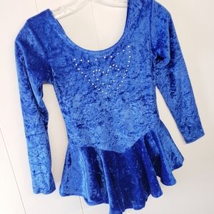 $3/10 Blue crushed velvet leotard size medium